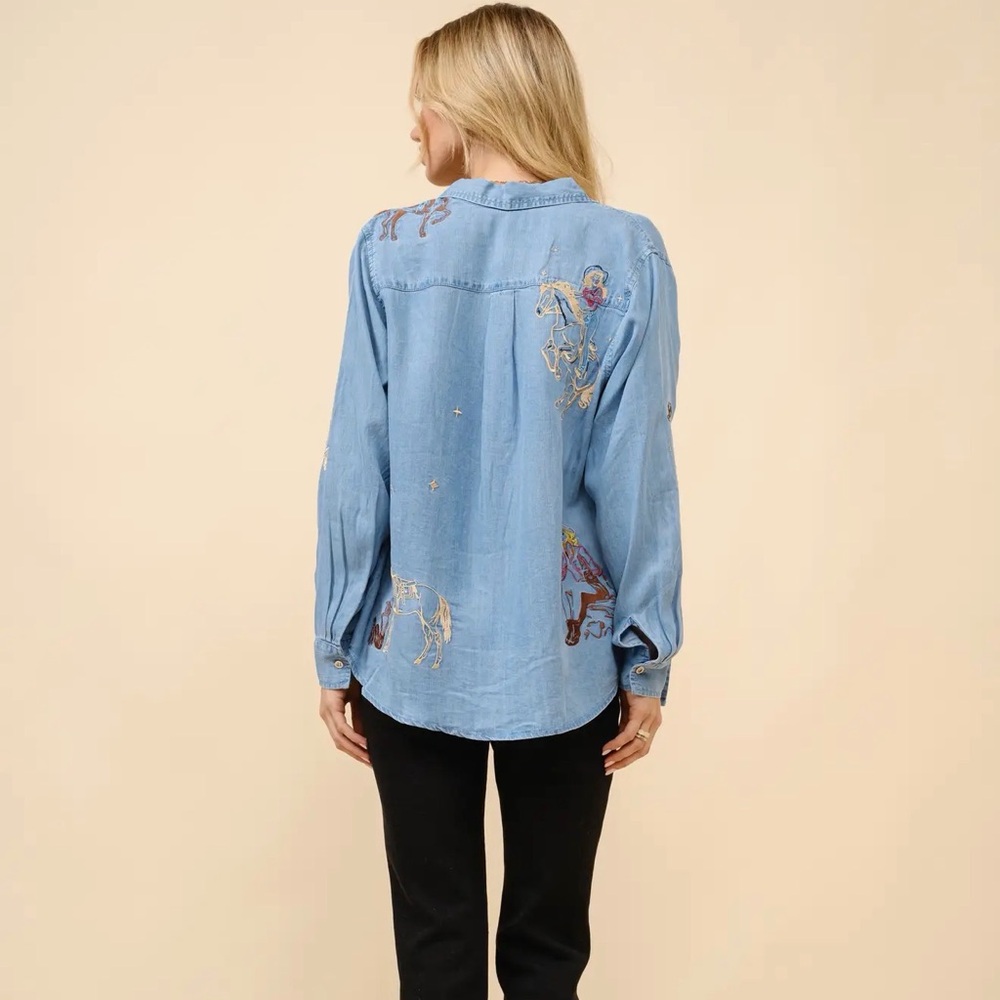 Western Embroidered Button-Up Jacket - Picture 7 of 9